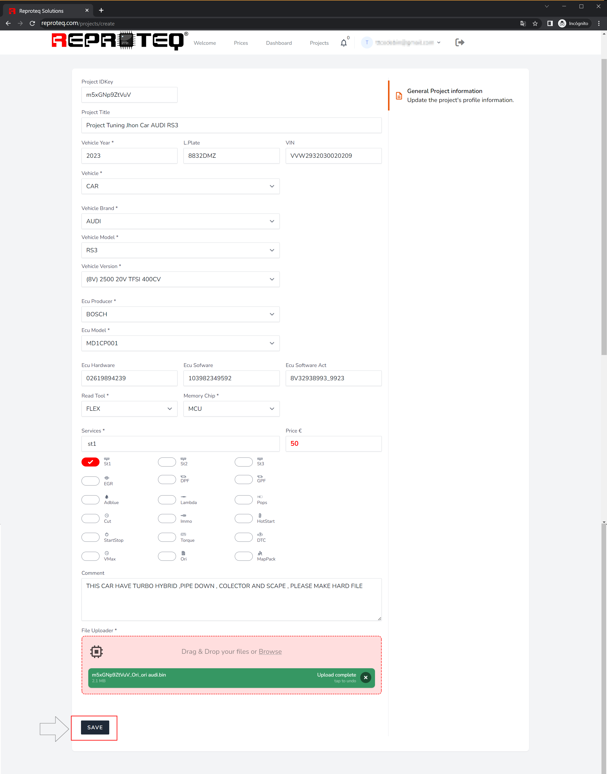 Input fields and files